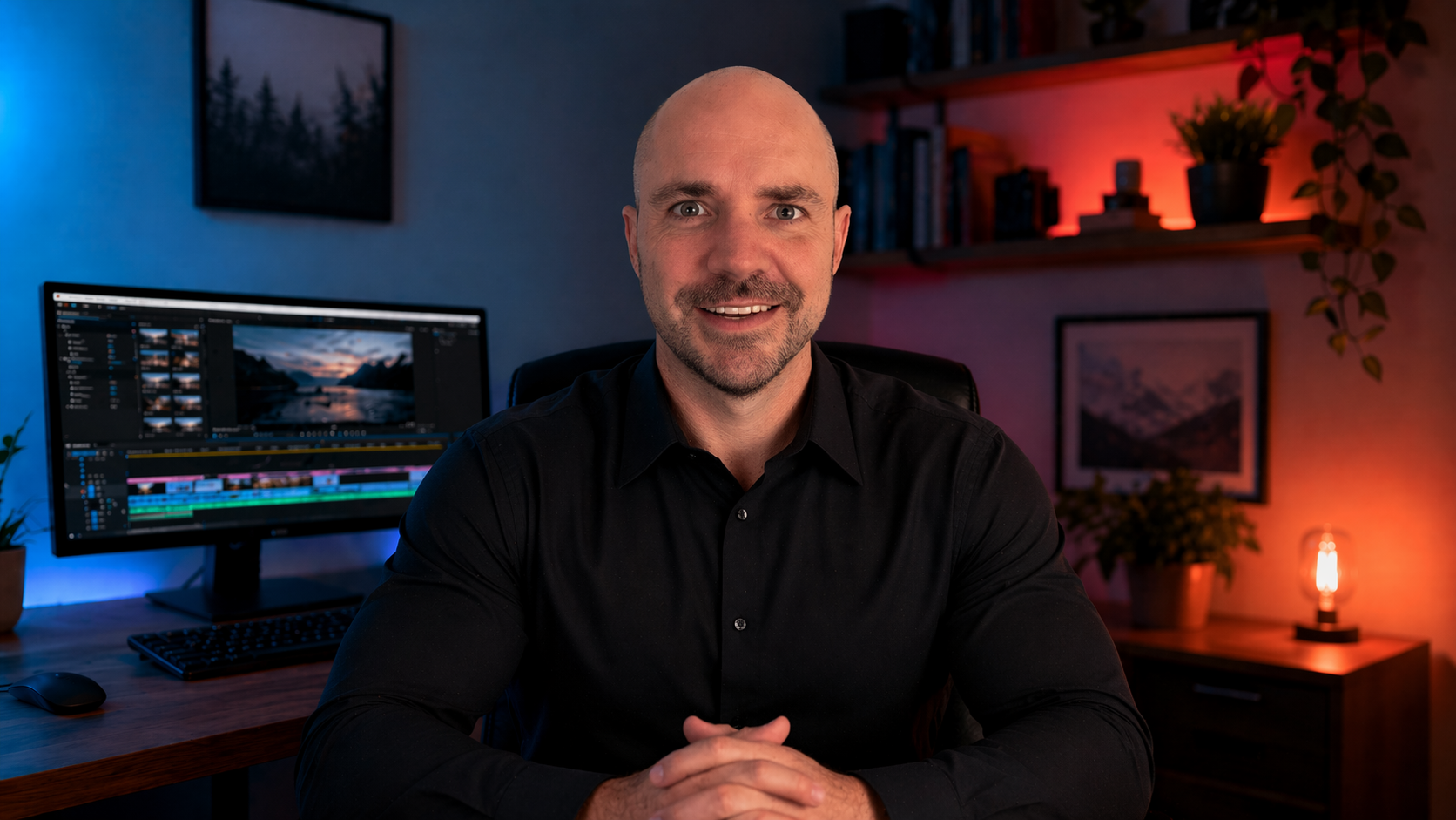 Justin Glover in his YouTube studio